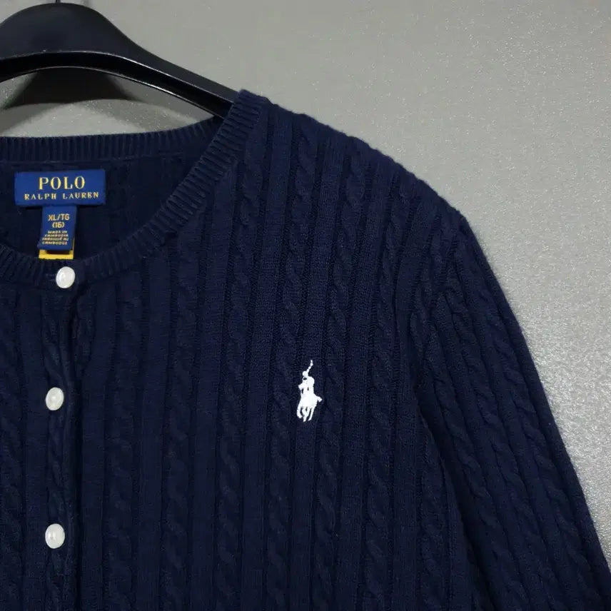 [SOLD OUT] 여성) 폴로 랄프로렌 신형 21FW 큐알 포니 케이블 니트 꽈배기 가디건
