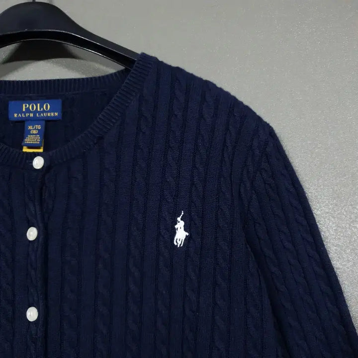 [SOLD OUT] 여성) 폴로 랄프로렌 신형 21FW 큐알 포니 케이블 니트 꽈배기 가디건