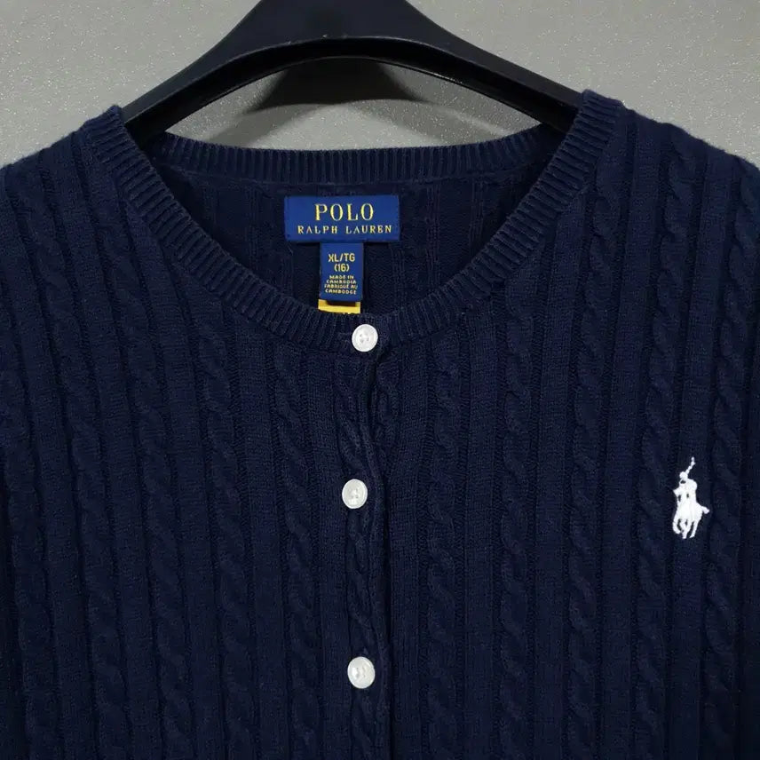 [SOLD OUT] 여성) 폴로 랄프로렌 신형 21FW 큐알 포니 케이블 니트 꽈배기 가디건