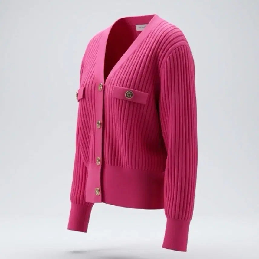 [BUNJANG] Eight Concepts Pink Ribbed Cardigan PK A-112 / 여성77 / 에잇컨셉 핑크 골지가디건PK A-112