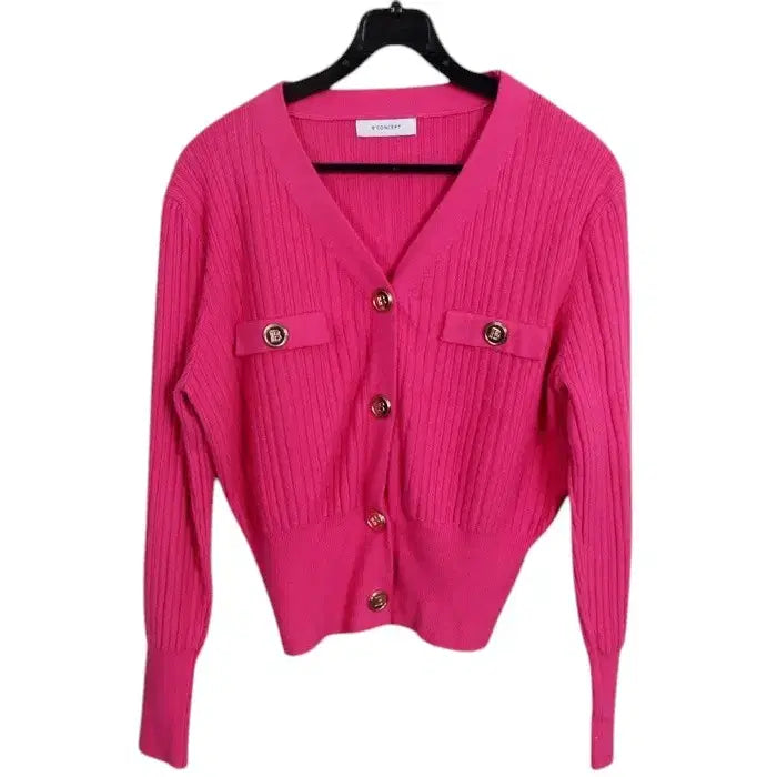 [BUNJANG] Eight Concepts Pink Ribbed Cardigan PK A-112 / 여성77 / 에잇컨셉 핑크 골지가디건PK A-112