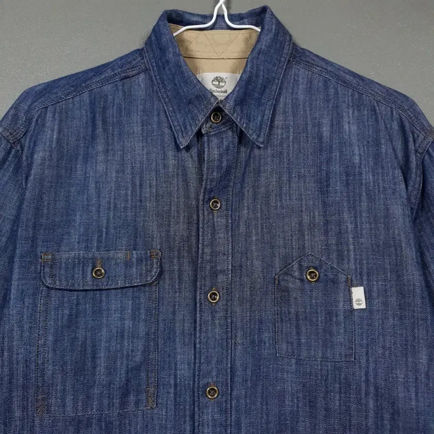 [BUNJANG] Timberland Chambray Pocket Denim Shirt (M / 95) / M (95) 팀버랜드 샴브레이 포켓 데님 셔츠 긴팔 남방