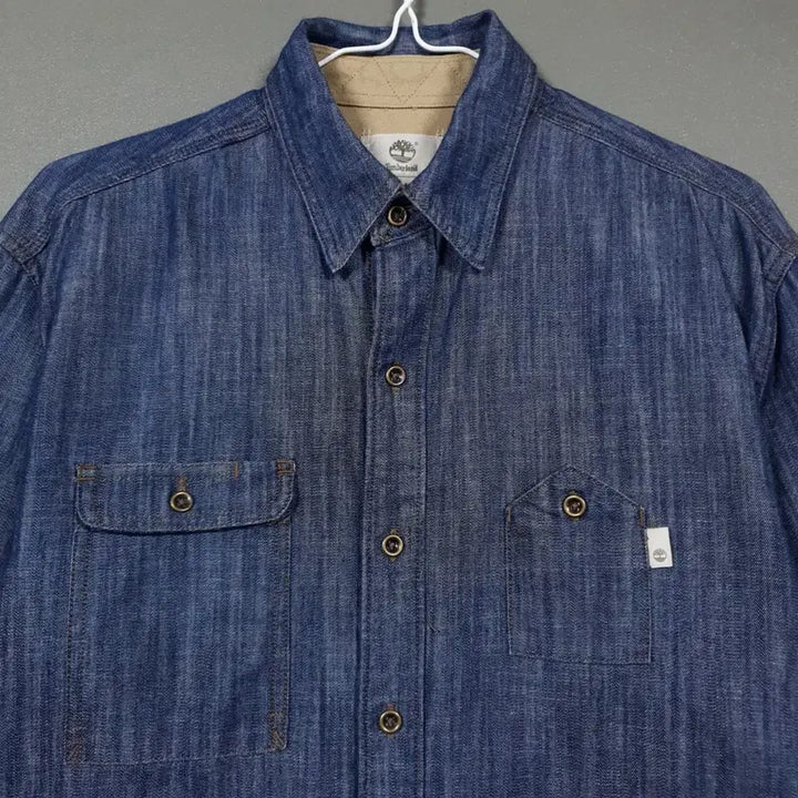 [BUNJANG] Timberland Chambray Pocket Denim Shirt (M / 95) / M (95) 팀버랜드 샴브레이 포켓 데님 셔츠 긴팔 남방