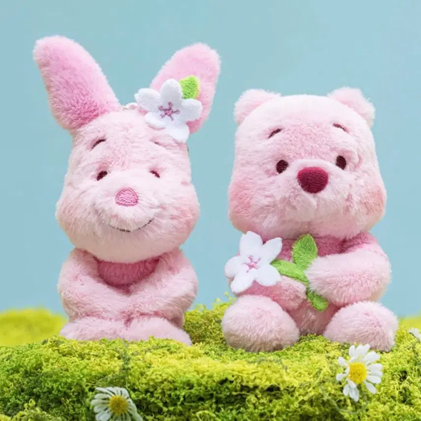 [BUNJANG] Compose Pink Pooh Piglet Cherry Blossom Edition Keyring / 컴포즈 핑크 푸 피글렛 벚꽃 에디션 키링