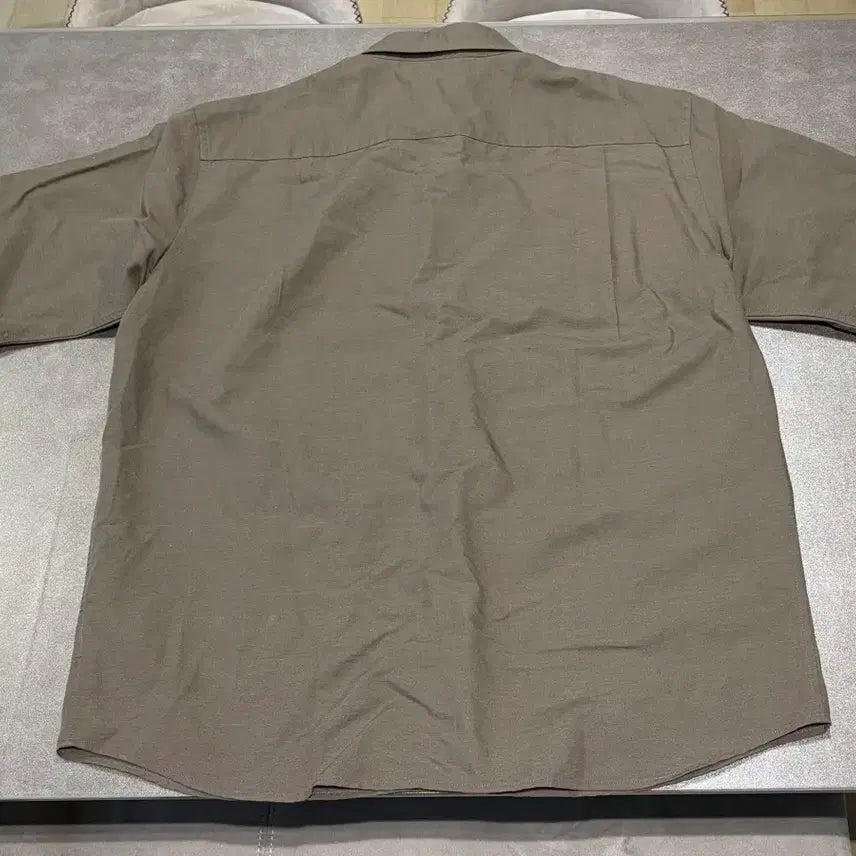 [BUNJANG] Uniqlo Cotton Linen Short Sleeve Shirt Brown L / 유니클로 코튼리넨반팔셔츠 브라운L