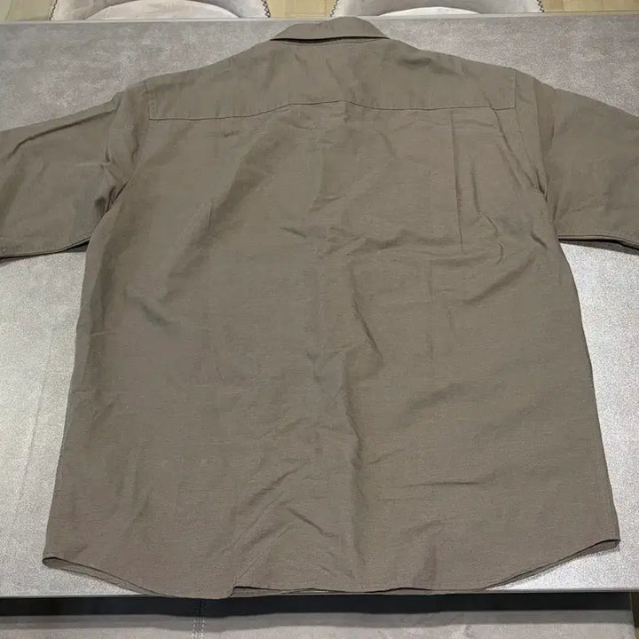 [BUNJANG] Uniqlo Cotton Linen Short Sleeve Shirt Brown L / 유니클로 코튼리넨반팔셔츠 브라운L