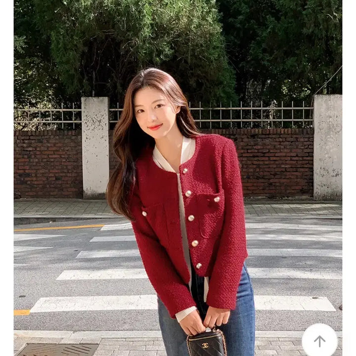 [BUNJANG] Attrangs Tweed Jacket Red / 아뜨랑스 트위드 자켓 레드 (새상품)에이블리