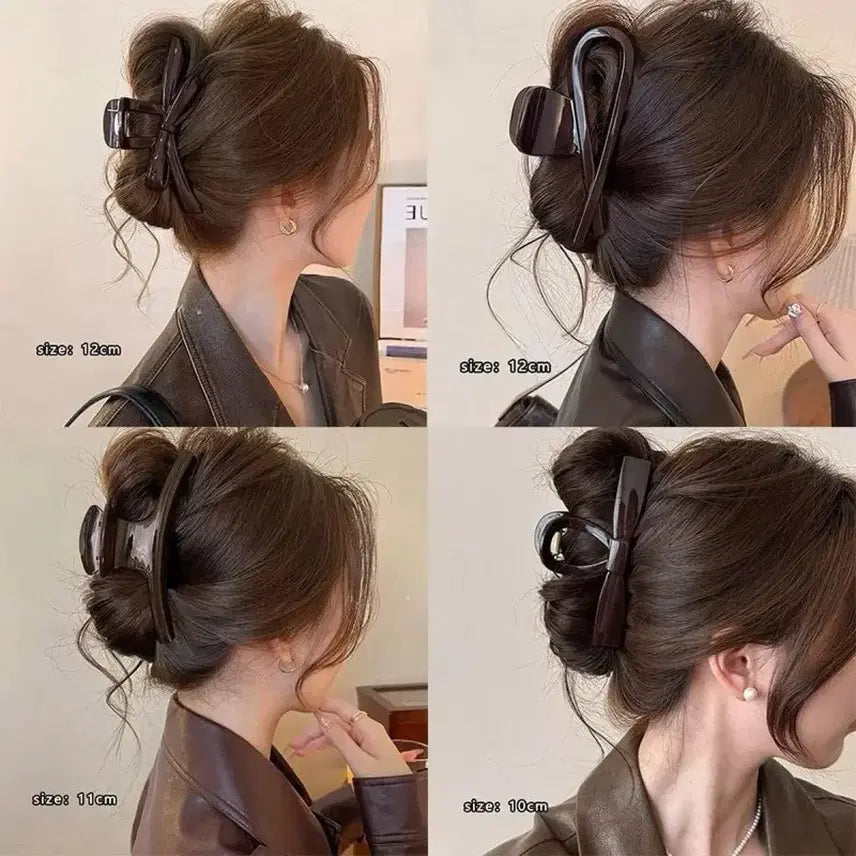 [BUNJANG] Brown Claw Clip Hair Accessory / 브라운 컬러 집게핀 헤어 액세서리