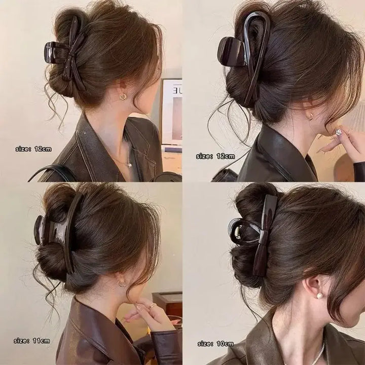 [BUNJANG] Brown Claw Clip Hair Accessory / 브라운 컬러 집게핀 헤어 액세서리