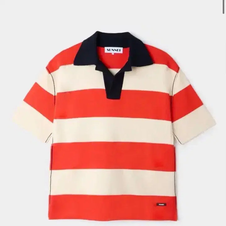 [BUNJANG] SUNNEI Striped Knit Polo Shirt / SUNNEI 써메이 스트라이프 니트 폴로 티셔츠