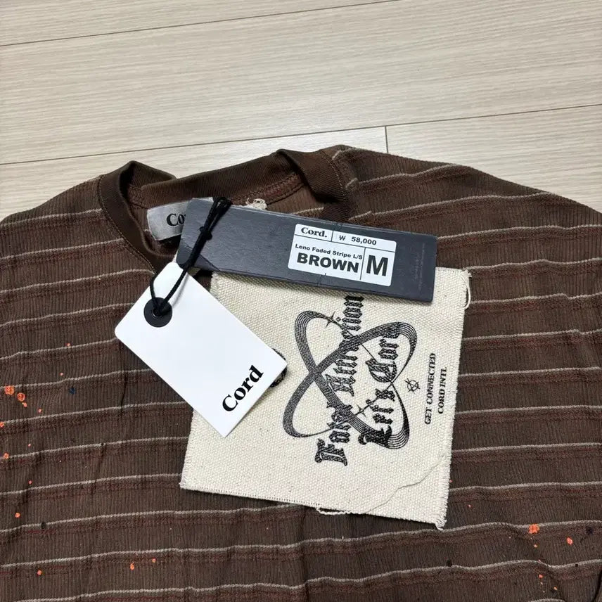 [BUNJANG] Cord Stripe Long Sleeve T-shirt - Brown / cord 코드 스트라이프 긴팔 티셔츠 브라운