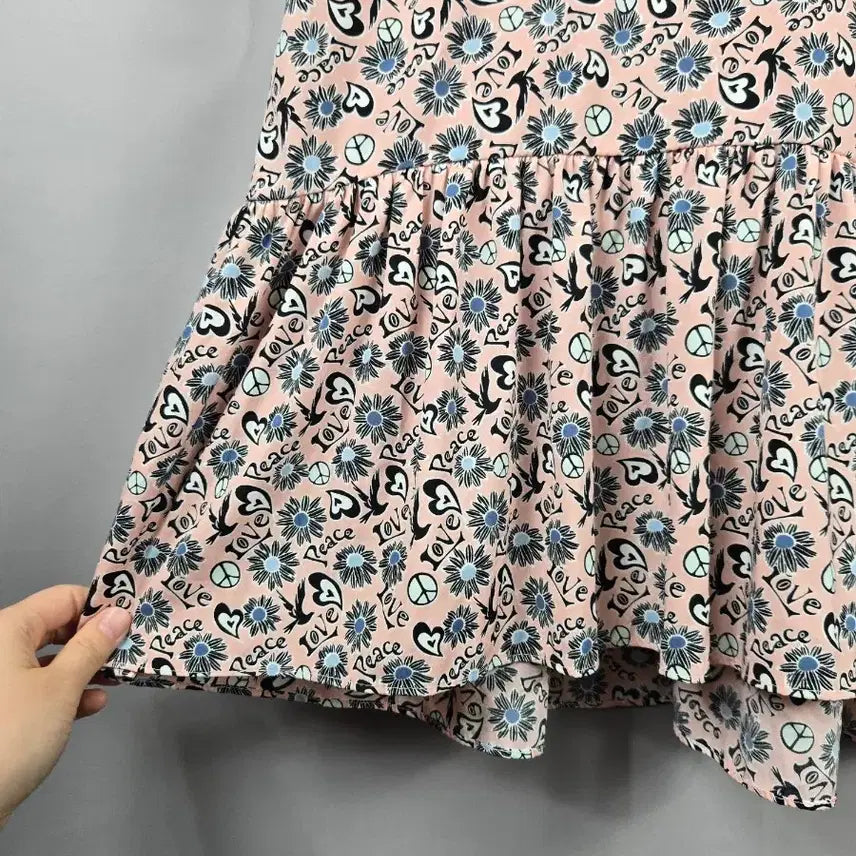[BUNJANG] OZZOK F Love &amp; Peace Pink Bustier Long Dress / [무료배송]오조크 F 여성 러브앤피스 핑크  뷔스티에 롱 원피스