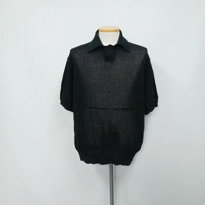 [BUNJANG] Lafarge Store Oversized Knit Polo Shirt / 라퍼지스토어 반팔 카라 니트 오버핏 95