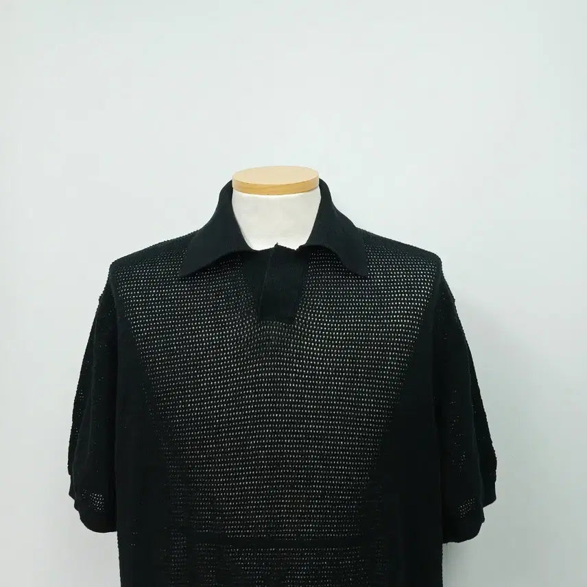 [BUNJANG] Lafarge Store Oversized Knit Polo Shirt / 라퍼지스토어 반팔 카라 니트 오버핏 95