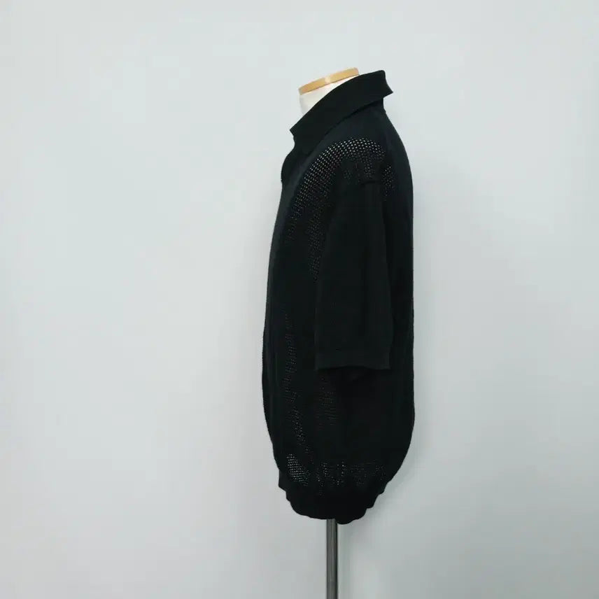 [BUNJANG] Lafarge Store Oversized Knit Polo Shirt / 라퍼지스토어 반팔 카라 니트 오버핏 95