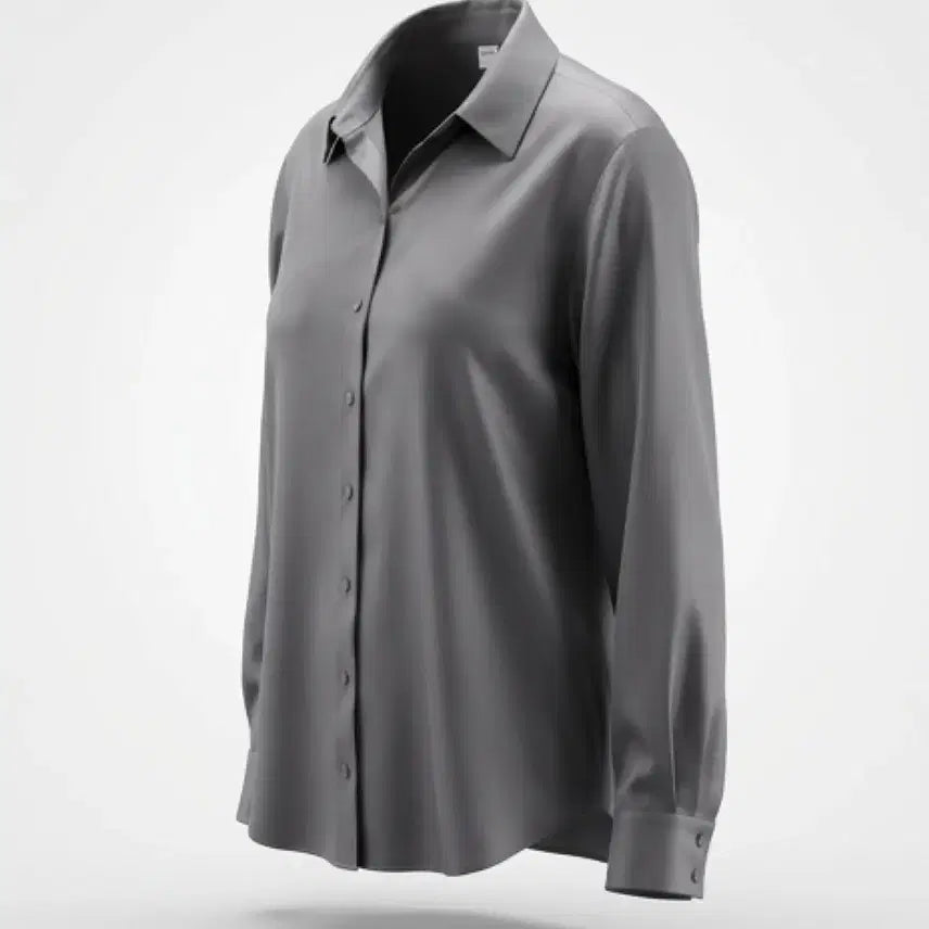 [BUNJANG] Morgan Simple Satin Shirt / 여성77 / 모르간 심플 새틴 셔츠GR A-120