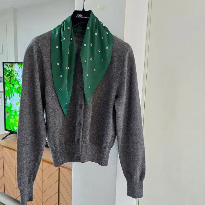 [SOLD OUT] 스카프 가디건/초록실크 스카프 가디건