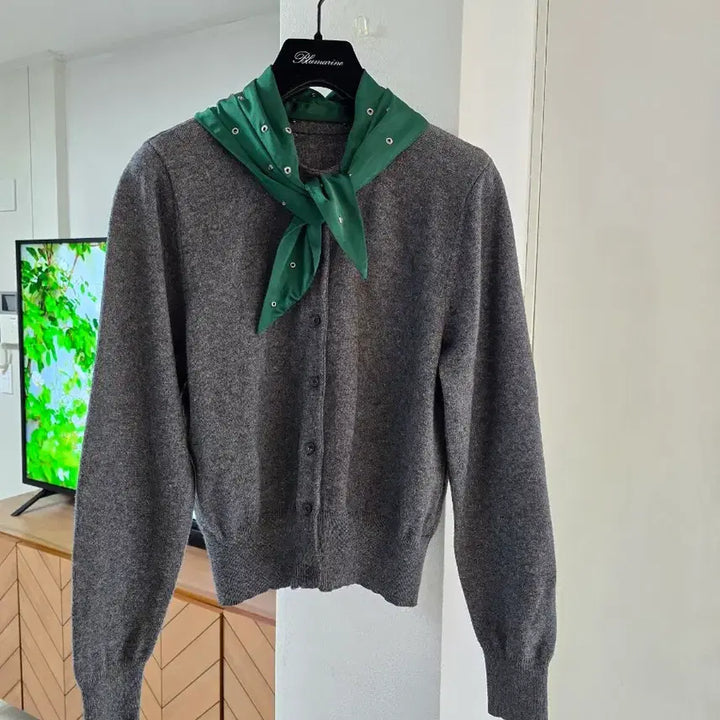 [SOLD OUT] 스카프 가디건/초록실크 스카프 가디건