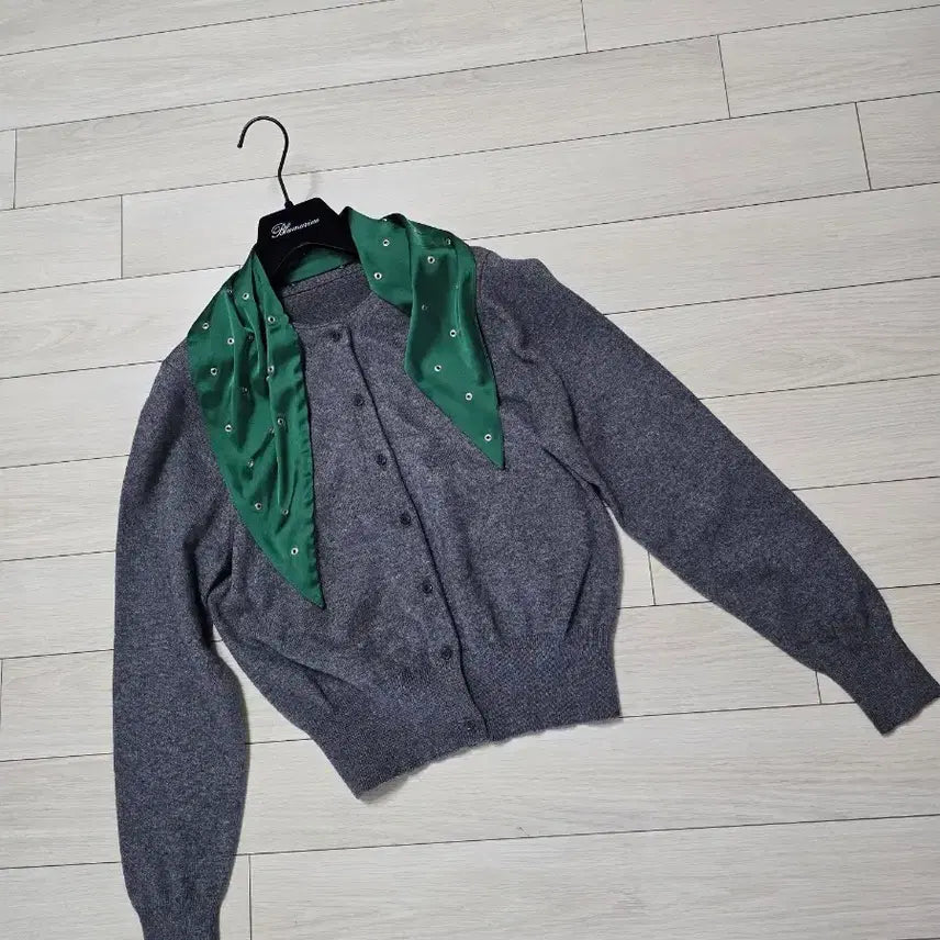 [SOLD OUT] 스카프 가디건/초록실크 스카프 가디건