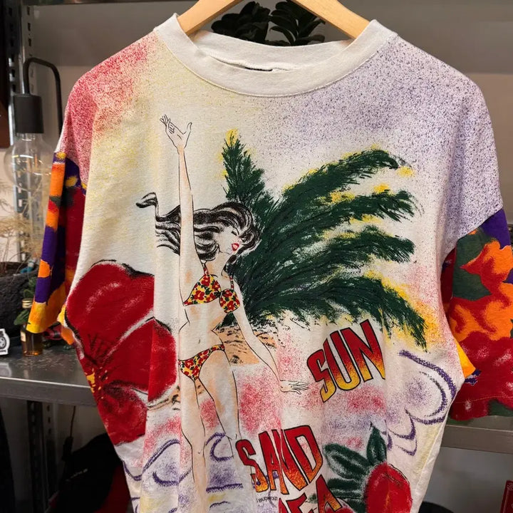 [BUNJANG] BLONOUT Sun, Sand, and Sea Beach Bikini T-shirt / BLONOUT SUN SAND SEA 해변 비티니 티셔츠 L XL