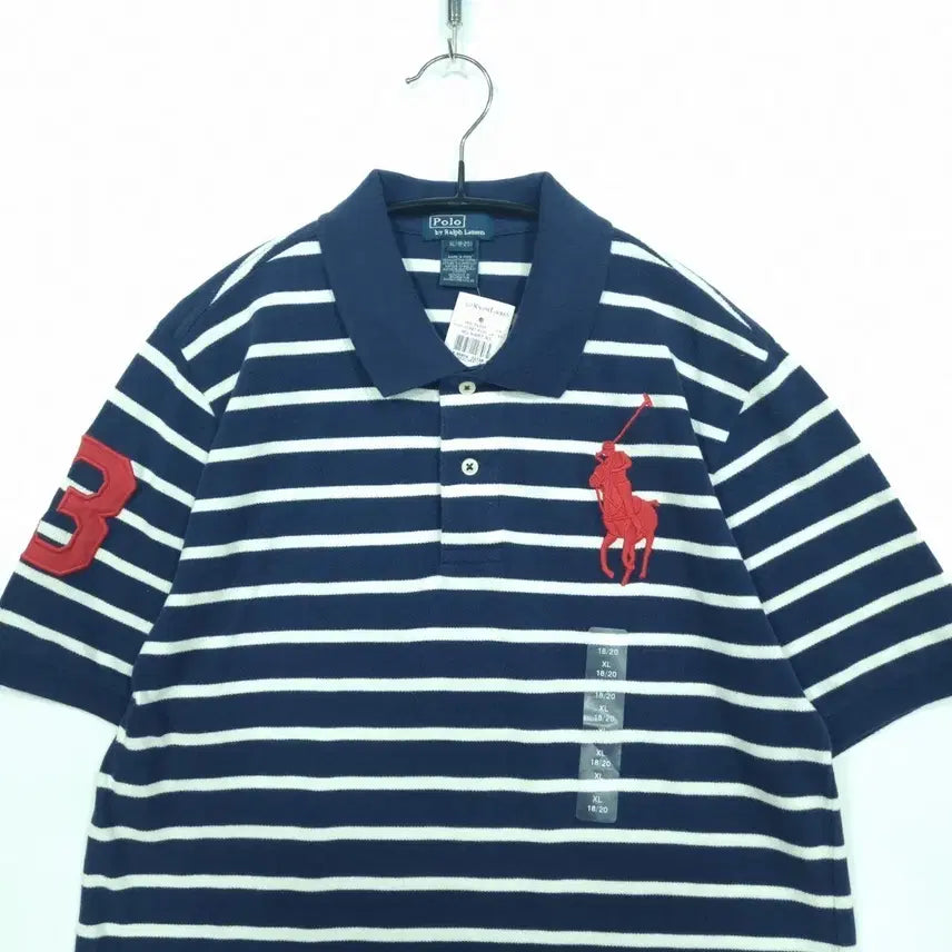 [BUNJANG] Polo Ralph Lauren Big Pony Striped T-shirt / 폴로 랄프로렌 빅포니 스트라이프 반팔 폴로
