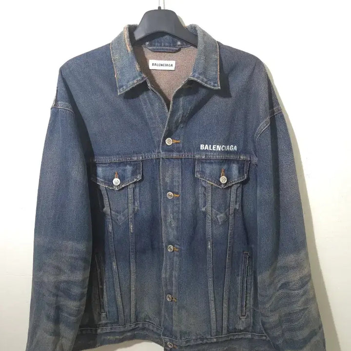 [BUNJANG] Balenciaga Back Logo Denim Jacket Blue Size 34 / 발렌시아가 백로고 데님 청자켓 34 Size