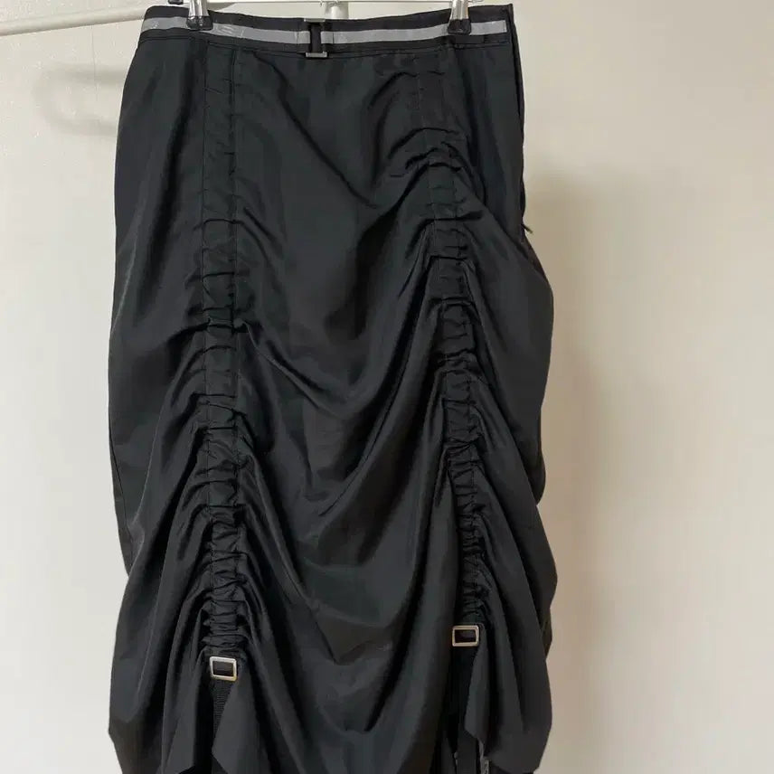 [BUNJANG] Black Shirred Tulle Midi Skirt / 블랙 셔링 튜튜 스커트