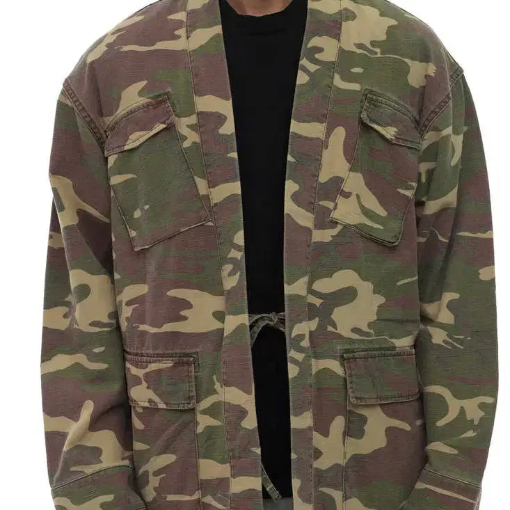 [BUNJANG] United Arrows &amp; Sons Camo Haori Shirt Jacket M / 유나이티드 애로우즈 앤 손즈 카모 토미셔츠 하오리 자켓 M