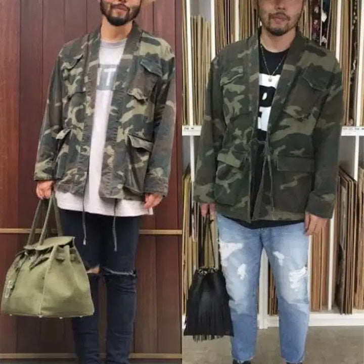 [BUNJANG] United Arrows &amp; Sons Camo Haori Shirt Jacket M / 유나이티드 애로우즈 앤 손즈 카모 토미셔츠 하오리 자켓 M