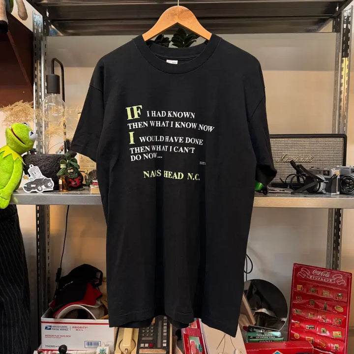 [BUNJANG] 90s Vintage USA Single Stitch Message T-shirt / 90S 미국빈티지 빈티지 티셔츠 싱글스티치 메세지 M L