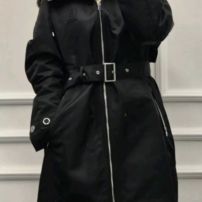 [BUNJANG] Burberry Hooded Belted Coat / BURBERRY 버버리/미착용/66사이즈/블랙 후드 벨트  코트