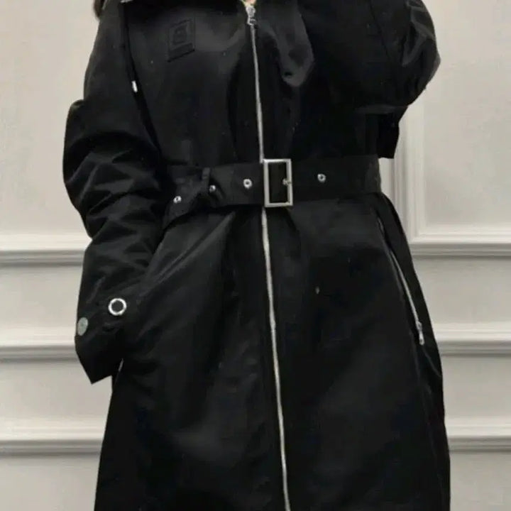 [BUNJANG] Burberry Hooded Belted Coat / BURBERRY 버버리/미착용/66사이즈/블랙 후드 벨트  코트
