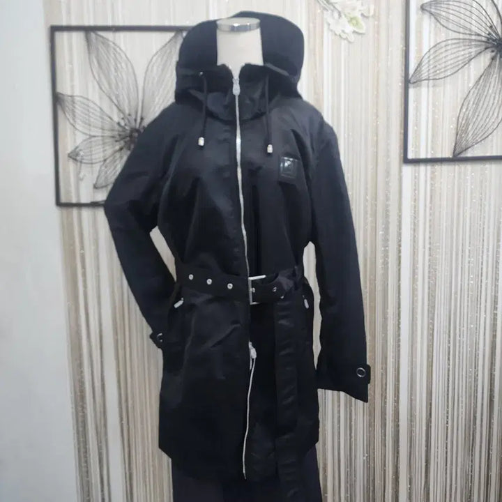 [BUNJANG] Burberry Hooded Belted Coat / BURBERRY 버버리/미착용/66사이즈/블랙 후드 벨트  코트