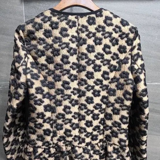[BUNJANG] Floral Leopard Jacquard Jacket / 플로럴 레오파드  골드,  블랙  자가드 자켓, 거의 새상품