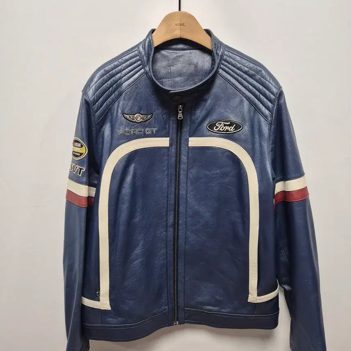 [BUNJANG] FUBU x Ford GT Biker Lambskin Leather Jacket / (43) FUBU x FORD GT 바이커 양가죽 자