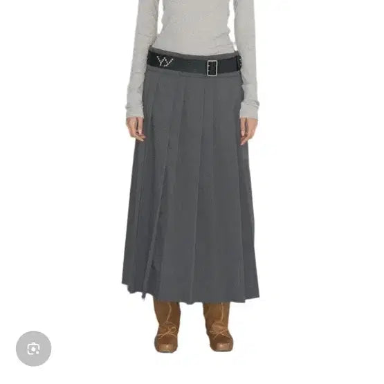 [BUNJANG] Open yy Pleated Wrap Maxi Skirt / Open yy Pleated Wrap Maxi Skirt
