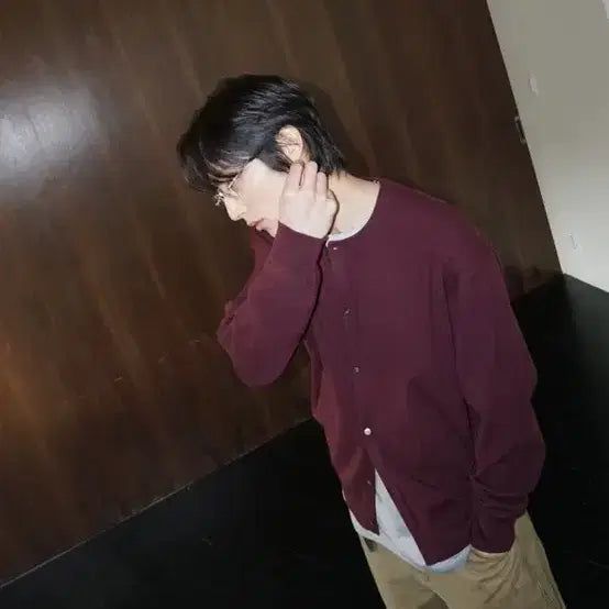 [BUNJANG] Mood Inside Burgundy Cardigan XL / 새상품) 무드인사이드 버건디 가디건 xl