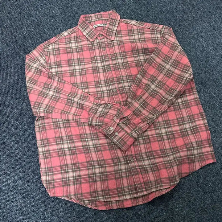 [BUNJANG] Base Moment Pink Flannel Shirt / 베이스모먼트 핑크 플란넬 셔츠