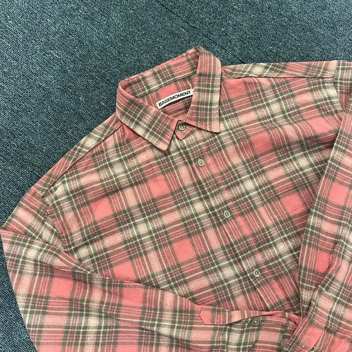 [BUNJANG] Base Moment Pink Flannel Shirt / 베이스모먼트 핑크 플란넬 셔츠