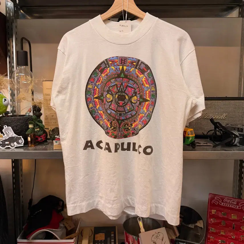 [SOLD OUT] 90S  ACAPULCO 글리치 에스닉 티셔츠 S M