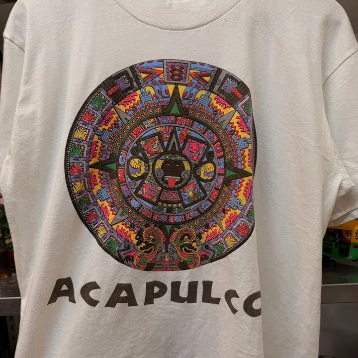 [SOLD OUT] 90S  ACAPULCO 글리치 에스닉 티셔츠 S M