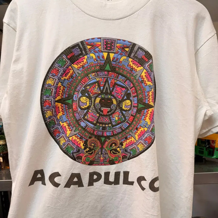 [SOLD OUT] 90S  ACAPULCO 글리치 에스닉 티셔츠 S M