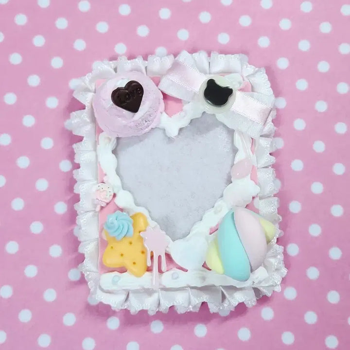 [BUNJANG] Marshmallow Dessert Lace Top-loaded Photocard Holder / 마시멜로 디저트 레이스탑꾸 포카홀더 데코덴탑꾸