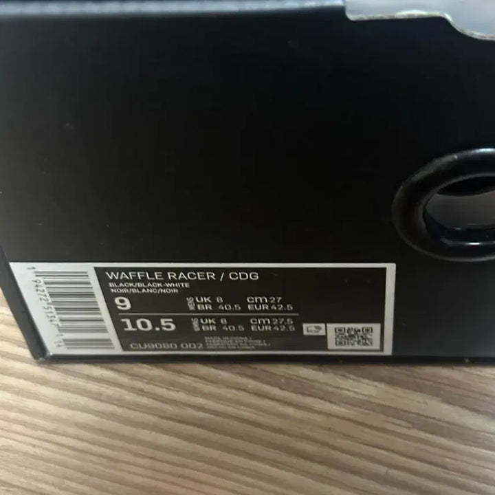 [BUNJANG] Nike Comme des Garcons CDG Waffle Racer Black 2020 / [270] 나이키 꼼데가르송 CDG 와플레이서 블랙 2020