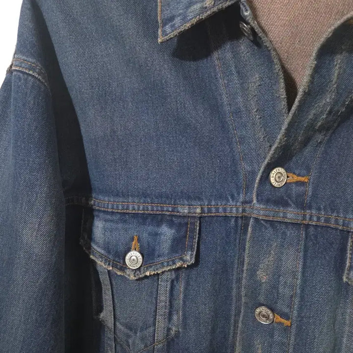 [BUNJANG] Balenciaga Back Logo Denim Jacket / 발렌시아가 백로고 데님 청자켓 34 Size