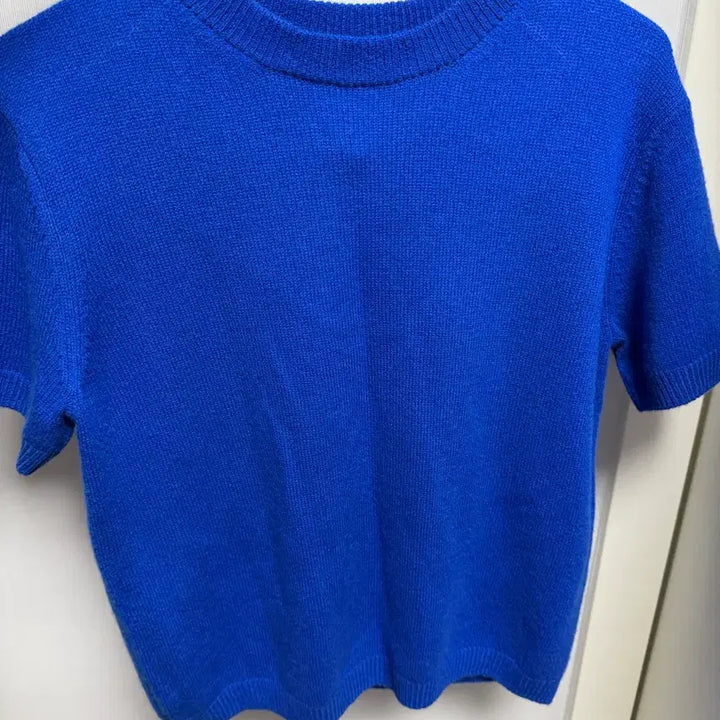 [BUNJANG] Jeune Sais quoi Cashmere Blend Short Sleeve Knit Top / 주느세콰 캐시미어 반팔 니트 로얄블루 새상품 택포함