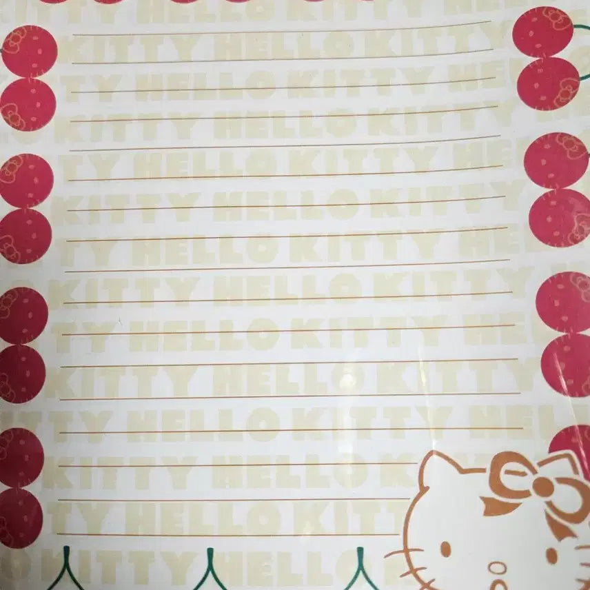 [BUNJANG] Sanrio Kitty Classic Stationery Set with File Binder and Stickers / 키티 고전 편지지, 화일, 산리오 스티커  파일 바인더