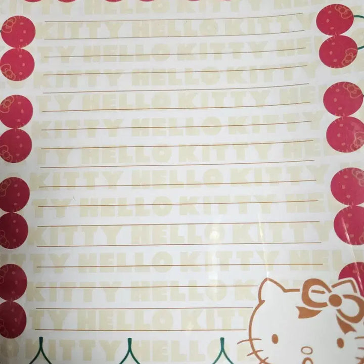 [BUNJANG] Sanrio Kitty Classic Stationery Set with File Binder and Stickers / 키티 고전 편지지, 화일, 산리오 스티커  파일 바인더