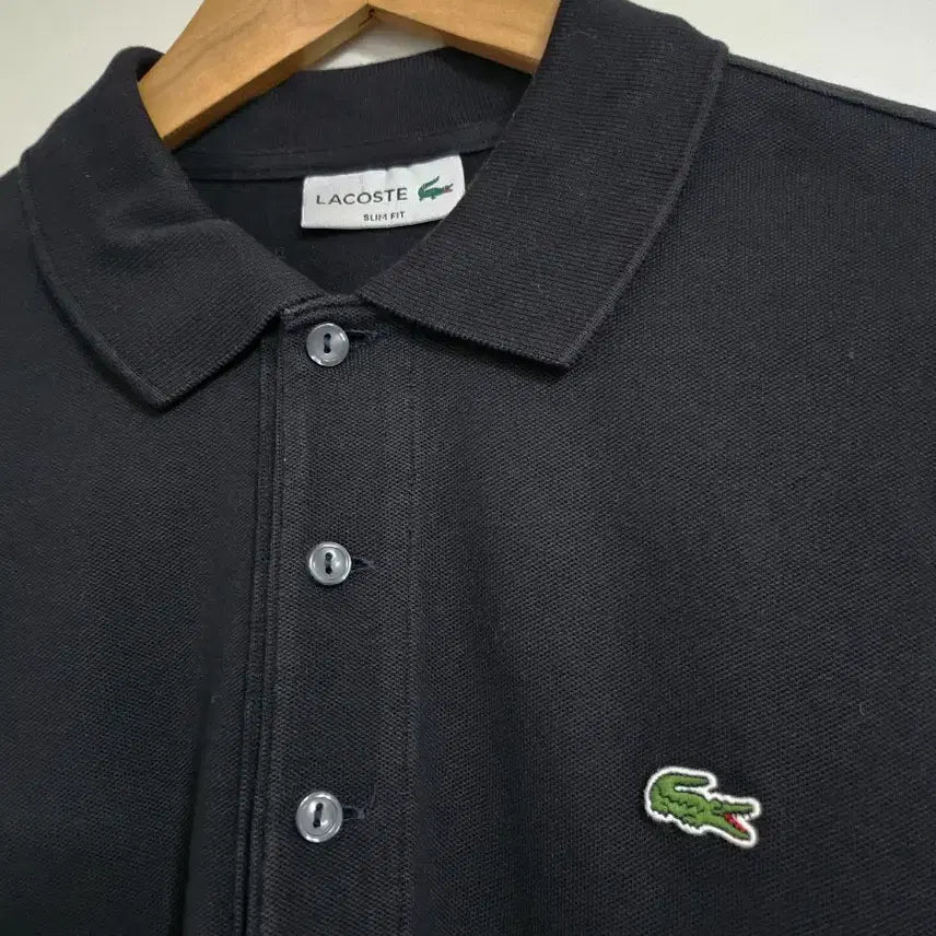 [BUNJANG] Lacoste Genuine Black Short Sleeve T-Shirt Slim Fit Size L / 라코스테 정품 블랙반팔티 슬림핏 L사이즈