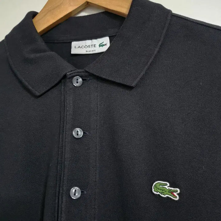 [BUNJANG] Lacoste Genuine Black Short Sleeve T-Shirt Slim Fit Size L / 라코스테 정품 블랙반팔티 슬림핏 L사이즈